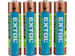 EXTOL baterie alkalické 4ks 1,5V AAA (LR03)